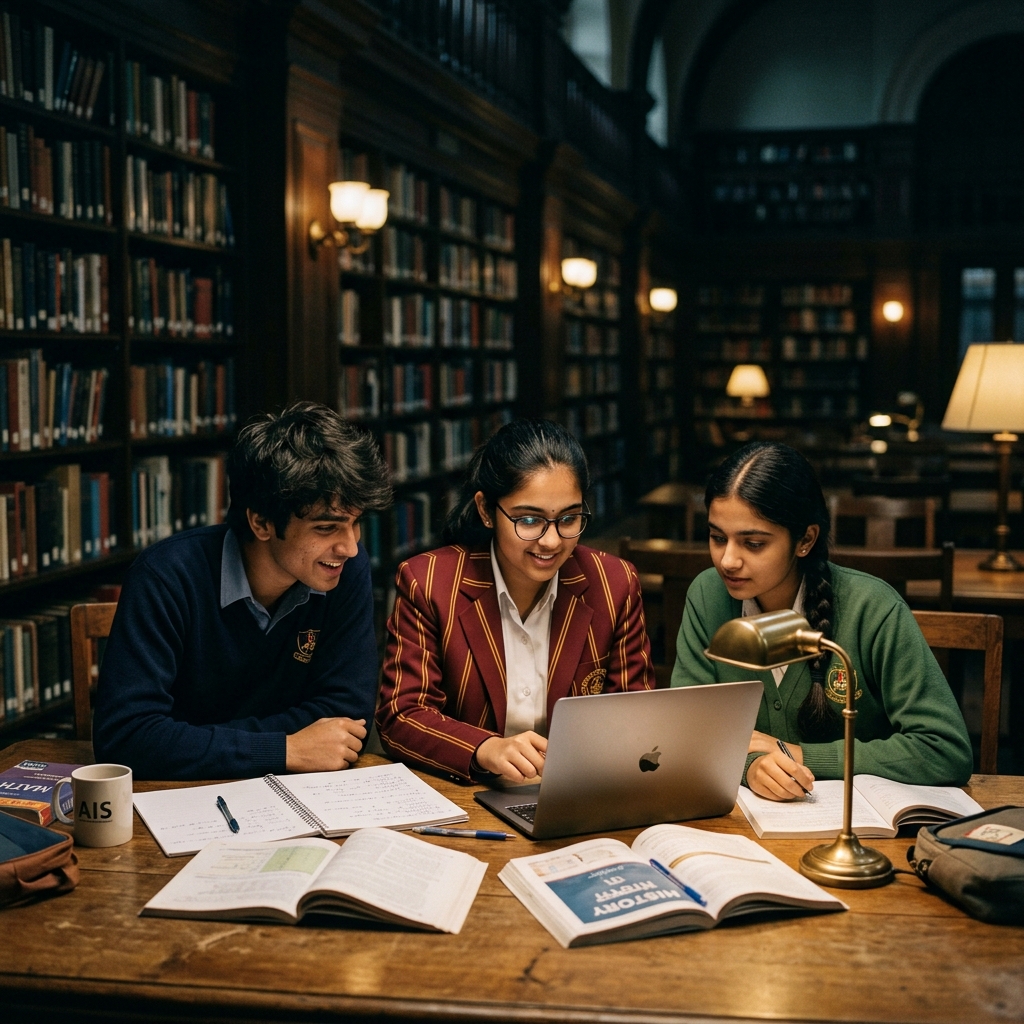 Students studying together